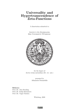 Universality and Hypertranscendence of Zeta-Functions