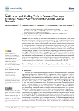 Fertilization and Shading Trials to Promote Pinus Nigra Seedlings’ Nursery Growth Under the Climate Change Demands