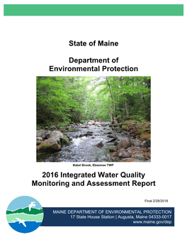 State of Maine Department of Environmental Protection 2016