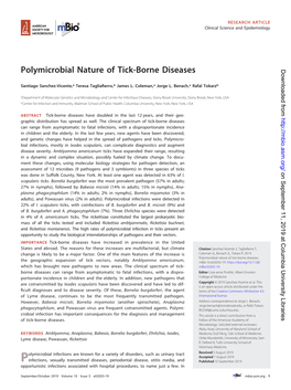 Polymicrobial Nature of Tick-Borne Diseases Downloaded From