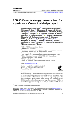 PERLE. Powerful Energy Recovery Linac for Experiments. Conceptual Design Report