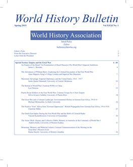 World History Bulletin Spring 2015 Vol XXXI No