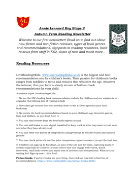 Reading Newsletter Ks2 58437