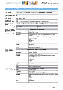 CTRI Trial Data