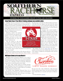 Express Covering the Thoroughbred Industry in Texas and Oklahoma