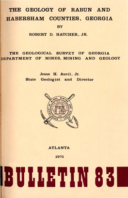 The Geology of Rabun and Habersham Counties, Georgia