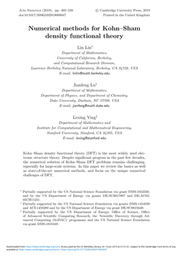 Numerical Methods for Kohn–Sham Density Functional Theory