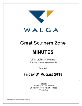 Great Southern Zone MINUTES