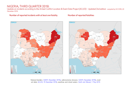 Nigeria, Third Quarter 2018