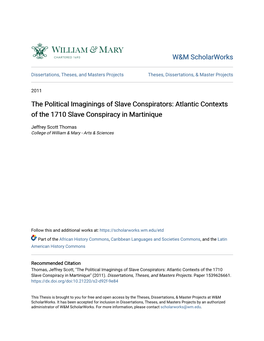 Atlantic Contexts of the 1710 Slave Conspiracy in Martinique