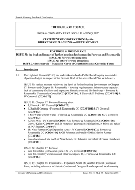 The Highland Council Ross & Cromarty East Local Plan