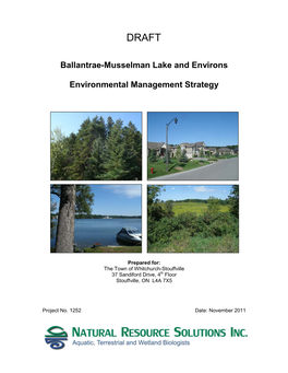 Ballantrae-Musselman Lake and Environs Environmental Management Strategy