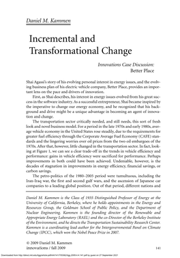 Incremental and Transformational Change