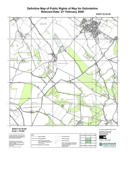 Definitive Map of Public Rights of Way for Oxfordshire Relevant Date: 21St February 2006 Colour SHEET SU 69 SE