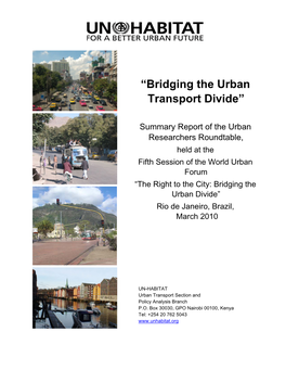 “Bridging the Urban Transport Divide”