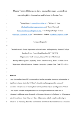 Magma Transport Pathways in Large Igneous Provinces: Lessons From