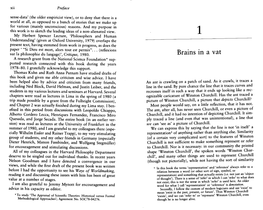 Brains in a Vat a Research Grant from the National Science Foundation* Sup- Ported Research Connected with This Book During the Years 1978-80