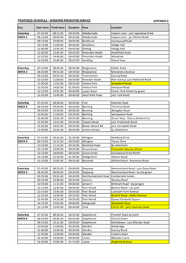 Proposed Schedule - Weekend Freighter Service Appendix D