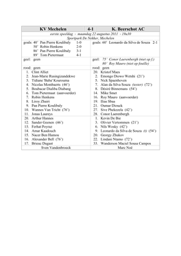 KV Mechelen 4-1 K. Beerschot AC