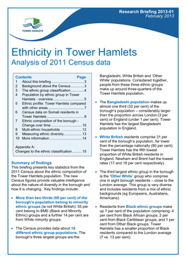 Ethnicity in Tower Hamlets: Analysis of 2011 Census Data