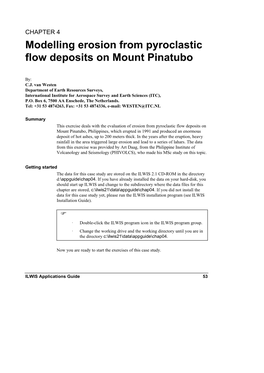 Modelling Erosion from Pyroclastic Flow Deposits on Mount Pinatubo