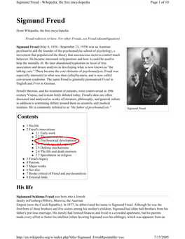 Sigmund Freud - Wikipedia, the Free Encyclopedia Page 1 of 10