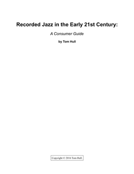 Recorded Jazz in the Early 21St Century