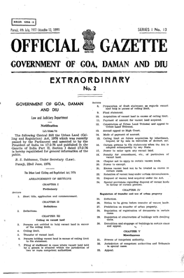 Official Gazette Government Of· Goa, Daman· and Diu