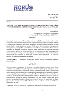 ISSN: 2318 -1966 V. 3, N. 3 Jan - Jun 2015