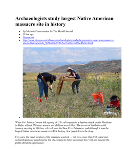 Archaeologists Study Largest Native American Massacre Site in History