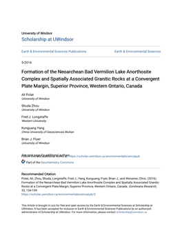 Formation of the Neoarchean Bad Vermilion Lake Anorthosite