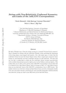 Strings with Non-Relativistic Conformal Symmetry and Limits Of