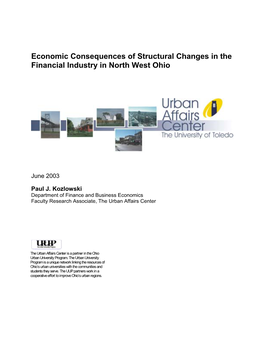 Economic Consequences of Structural Changes in the Financial Industry in North West Ohio