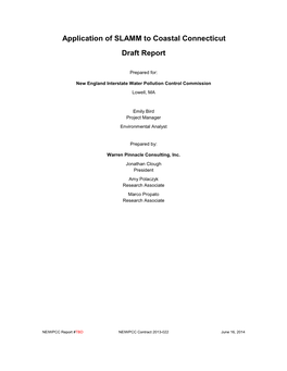 Application of SLAMM to Coastal Connecticut Draft Report