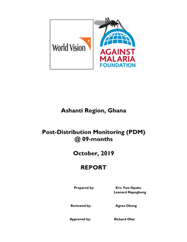 Ashanti Region, Ghana Post-Distribution Monitoring (PDM)