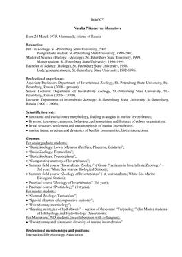 Curriculum Vitae