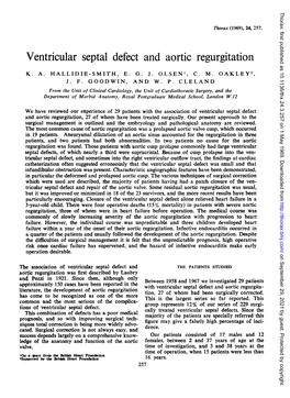 Ventricular Septal Defect and Aorticregurgitation