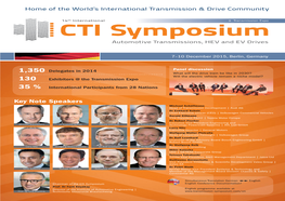 CTI Symposium Automotive Transmissions, HEV and EV Drives