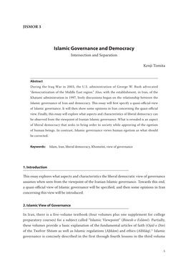 Islamic Governance and Democracy Intersection and Separation