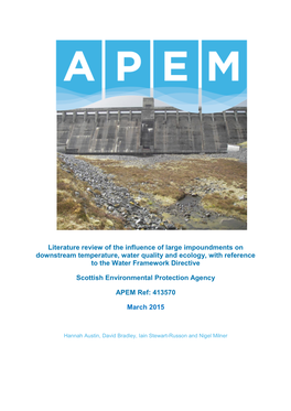 Literature Review of the Influence of Large Impoundments on Downstream Temperature, Water Quality and Ecology, with Reference to the Water Framework Directive