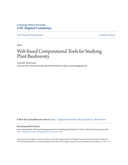 Web-Based Computational Tools for Studying Plant Biodiversity