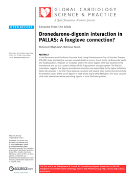 Dronedarone-Digoxin Interaction in PALLAS: a Foxglove Connection?