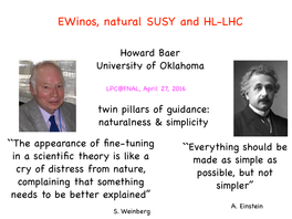 Ewinos, Natural SUSY and HL-LHC