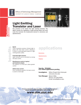 Light Emitting Transistor and Laser Revised.Indd