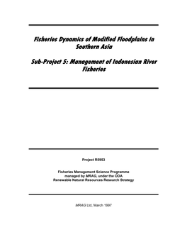 Management of Indonesian River Fisheries