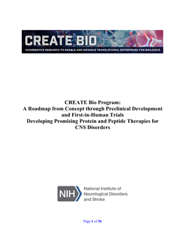 CREATE BIO Program: a Roadmap from Concept Through Preclinical