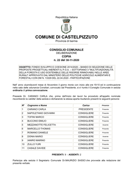 COMUNE DI CASTELPIZZUTO Provincia Di Isernia
