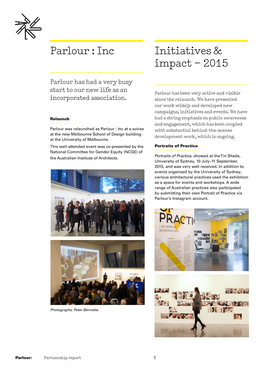 Inc Initiatives & Impact – 2015