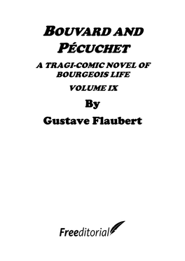 BOUVARD and PÉCUCHET a TRAGI-COMIC NOVEL of BOURGEOIS LIFE VOLUME IX by Gustave Flaubert