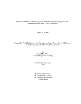 Three Essays on the Determinants and Consequences of U.S